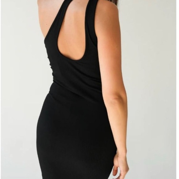 Elodie One-Shoulder Bodycon Dress Black XL - Picture 2 of 6